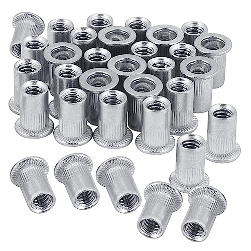 PRATYAHARA Mutter 100 Stück 1/4-20UNC Edelstahl 304 Flachkopf-Nietmutter Gewindeeinsatzmutter Rändelkörper Vertikalnieten Mutter Ersatzteile PRATYAHARA Mutter 100 Stück 1/4-20UNC Edelstahl 304 Flachkopf-Nietmutter Gewindeeinsatzmutter Rändelkörper Vertikalnieten Mutter Ersatzteile von PRATYAHARA