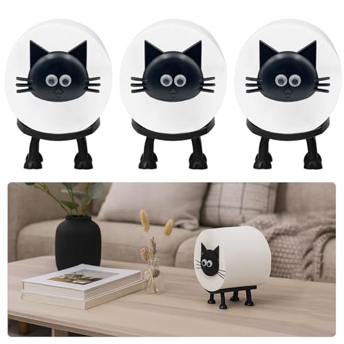3 Stück Toilettenpapierhalter Katze Klorollenaufbewahrung Lustiger Cat Paper Holder Schwarze Toilettendekoration Stapelbarer Toilettenpapierhalter für Toilette, Badezimmer 3 Stück Toilettenpapierhalter Katze Klorollenaufbewahrung Lustiger Cat Paper Holder Schwarze Toilettendekoration Stapelbarer Toilettenpapierhalter für Toilette, Badezimmer von PRBUEHI