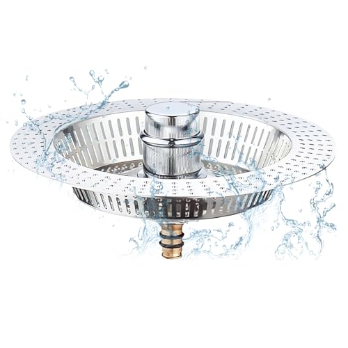Abflusssieb Küchenspüle 3-In-1-Bounce-Core-Filter SpüLbecken Sieb Aus Edelstahl Anti-Geruchs- Und Anti-Verstopfungsfilter Universelles Abtropffläche für Die SpüLe (Silber) von PRBUEHI