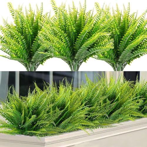PRBUEHI 12 Bündel Faux Plants Artificial Ferns Plastikpflanzen Farn Kunstpflanzen Outdoor Wetterfest geeignet für den Innen- und Außenbereich, Balkon, Garten, Fensterbank-Dekoration usw PRBUEHI 12 Bündel Faux Plants Artificial Ferns Plastikpflanzen Farn Kunstpflanzen Outdoor Wetterfest geeignet für den Innen- und Außenbereich, Balkon, Garten, Fensterbank-Dekoration usw von PRBUEHI