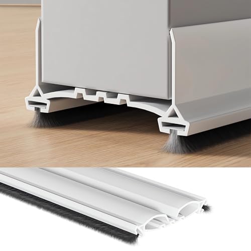 Türdichtungsstreifen für Die Windschutzscheibe Zugluftstopper Türdichtung Unten Türabdichtung Frei Zuschneidbar Mit Doppelseitigem Filzstreifen für Wind Staub Licht Und Schallschutz (Weiß 97cm) von PRBUEHI