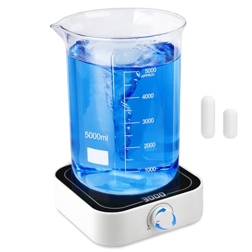 PRECIPETTE Digital Magnetrührer 350-3000UpM 5L Labor Magnetrührer mit LED-Display mit 2 Rührfisch Magnetic Stirrer Mixer Labor Rührer 145mm 5000ml magnetic stirrer von PRECIPETTE