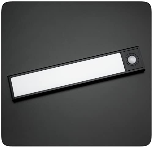 PRECORN 20 cm Sensor Licht in schwarz mit 34 LED´s Schrankbeleuchtung LED Lichtleiste mit USB wiederaufladbar Schranklicht mit Bewegungsmelder LED Küchenleuchte Kleiderschrank Nachtlicht Treppe von PRECORN
