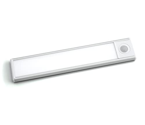 PRECORN 20 cm Sensor Licht in silber mit 34 LED´s Schrankbeleuchtung LED Lichtleiste mit USB-C wiederaufladbar Schranklicht mit Bewegungsmelder LED Küchenleuchte Kleiderschrank Nachtlicht Treppe von PRECORN