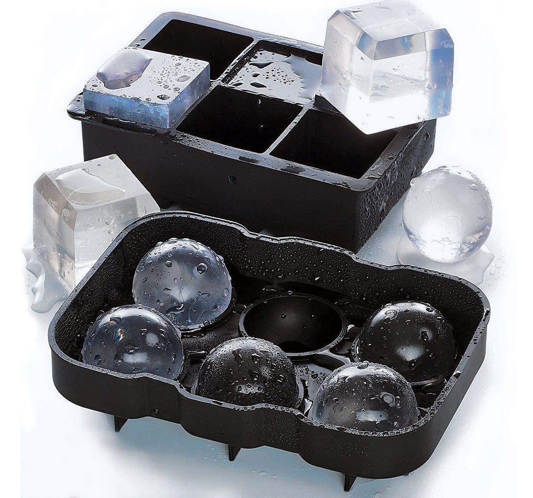 PRECORN Eiswürfelform 2er Set Eiswürfelform aus Silikon Eiswürfelbehälter m. Deckel BPA Frei von PRECORN