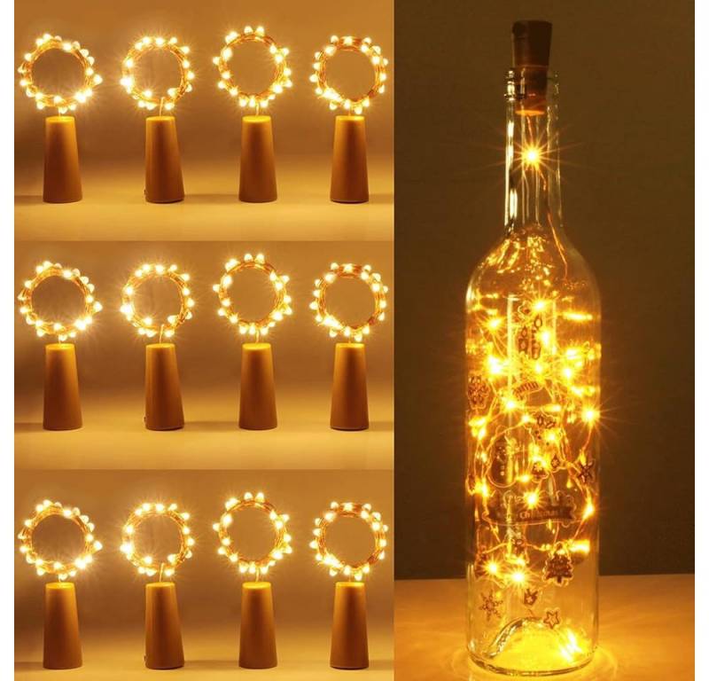 PRECORN LED-Lichterkette Flaschenlicht 12 Stk. – 10 LED Flaschenlichterkette mit Korken Deko PRECORN LED-Lichterkette Flaschenlicht 12 Stk. – 10 LED Flaschenlichterkette mit Korken Deko von PRECORN