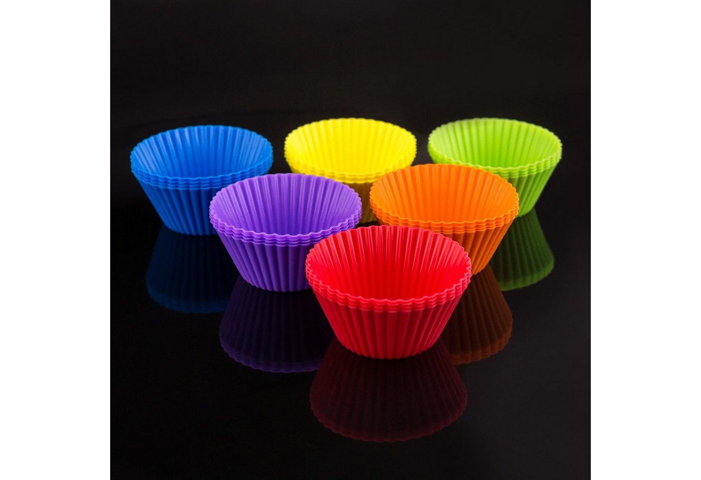 PRECORN Muffinform 24er Silikon Cupcake-Formen Muffins Wiederverwendbare Muffinförmchen von PRECORN