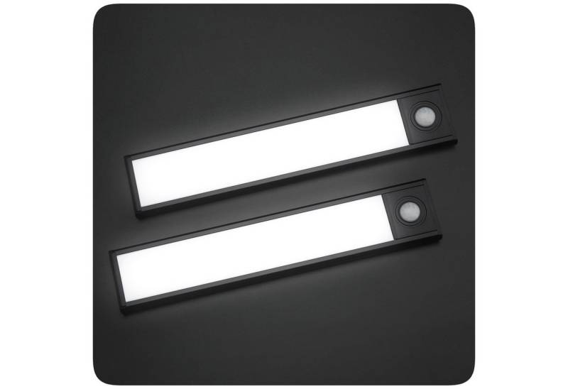 PRECORN Schrankleuchte 2x LED Schranklicht Lichtleiste 20cm USB-C wiederaufladbar schwarz von PRECORN