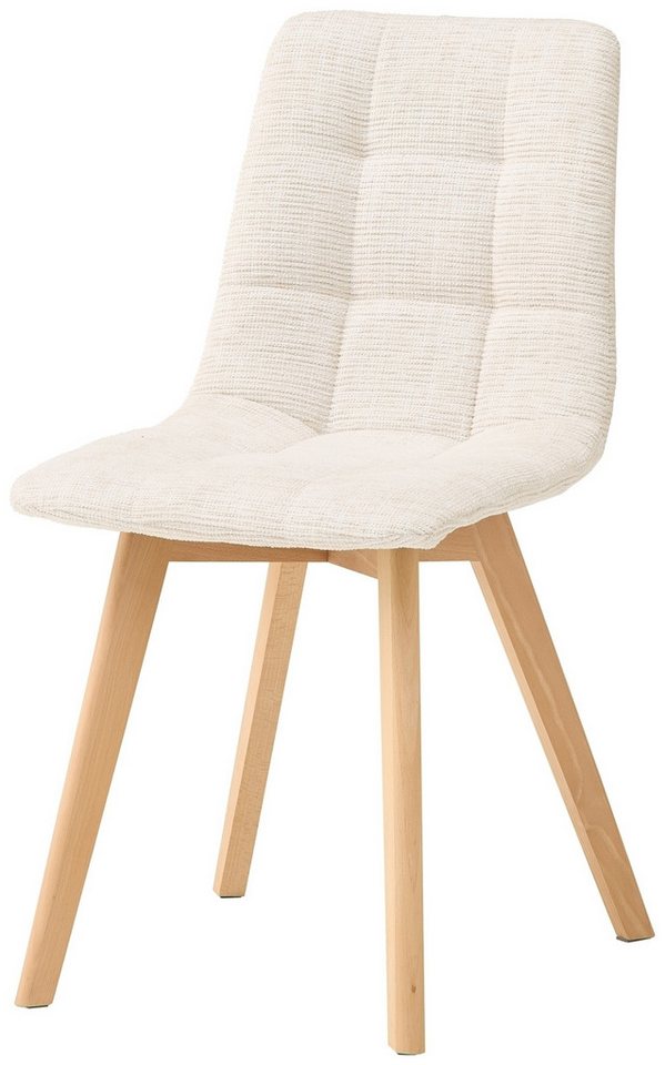 PREISBRECHER 4-Fußstuhl Belana (2er Set), (2er Set) in beige, Buche - 55x89x46 (BxHxT) von PREISBRECHER