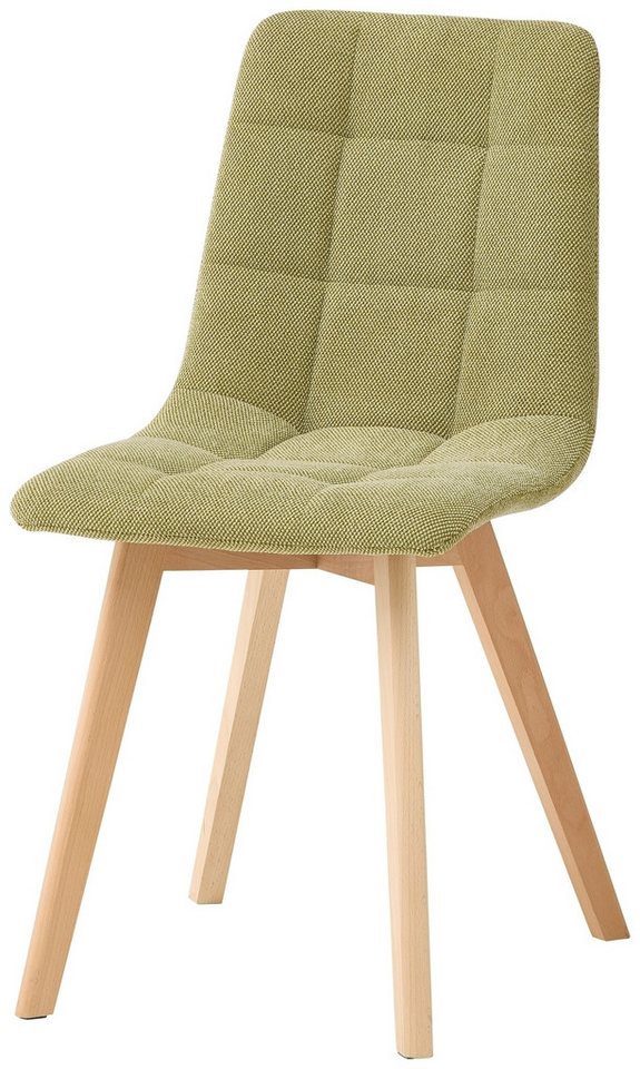 PREISBRECHER 4-Fußstuhl Belana (2er Set), (2er Set) in grün, Buche - 55x89x46 (BxHxT) von PREISBRECHER