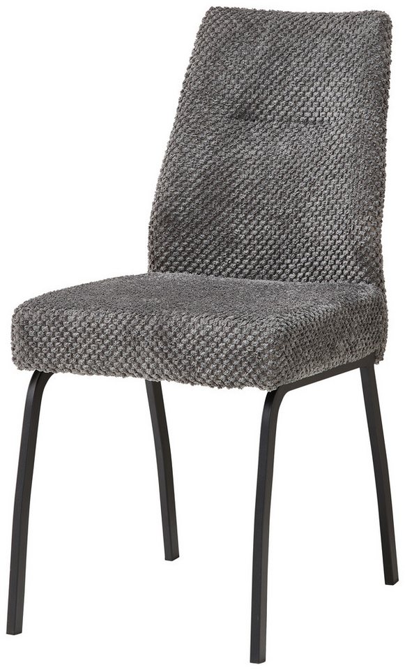 PREISBRECHER 4-Fußstuhl Jane (2er Set), (2er Set) Federkern, grau, schwarz - 43x88x45 (BxHxT) von PREISBRECHER