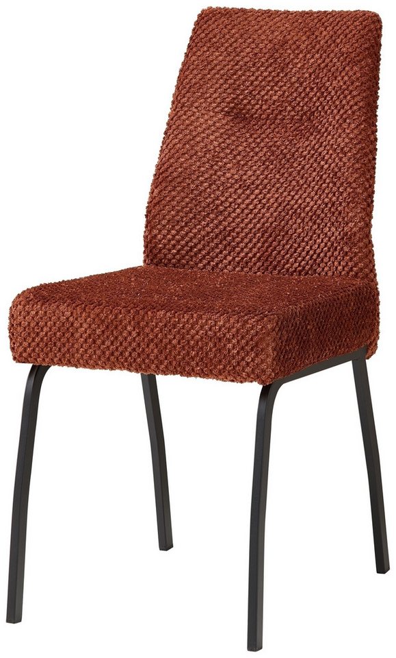 PREISBRECHER 4-Fußstuhl Jane (2er Set), (2er Set) Federkern, rost, schwarz - 43x88x45 (BxHxT) von PREISBRECHER