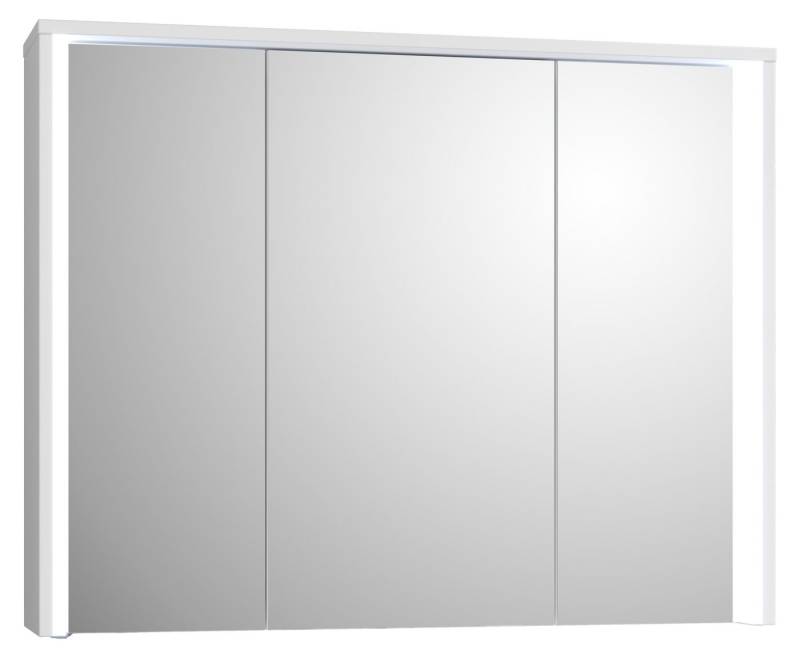 PREISBRECHER Badezimmerspiegelschrank Five LED, Steckdose, in weiß - 86x68x18cm (BxHxT) von PREISBRECHER