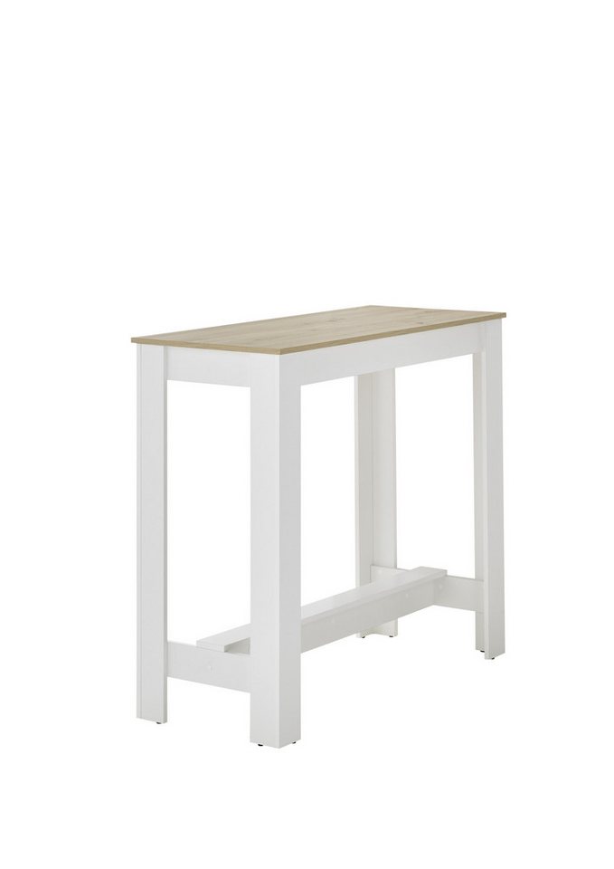 PREISBRECHER Bartisch Modesto, in Artisan Eiche Dekor, weiß - 115x103x50 (BxHxT) von PREISBRECHER