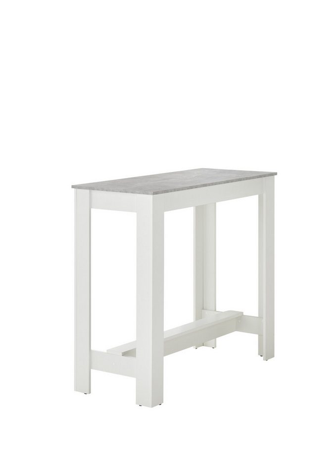 PREISBRECHER Bartisch Modesto, in beton Dekor, weiß - 115x103x50cm (BxHxT) von PREISBRECHER