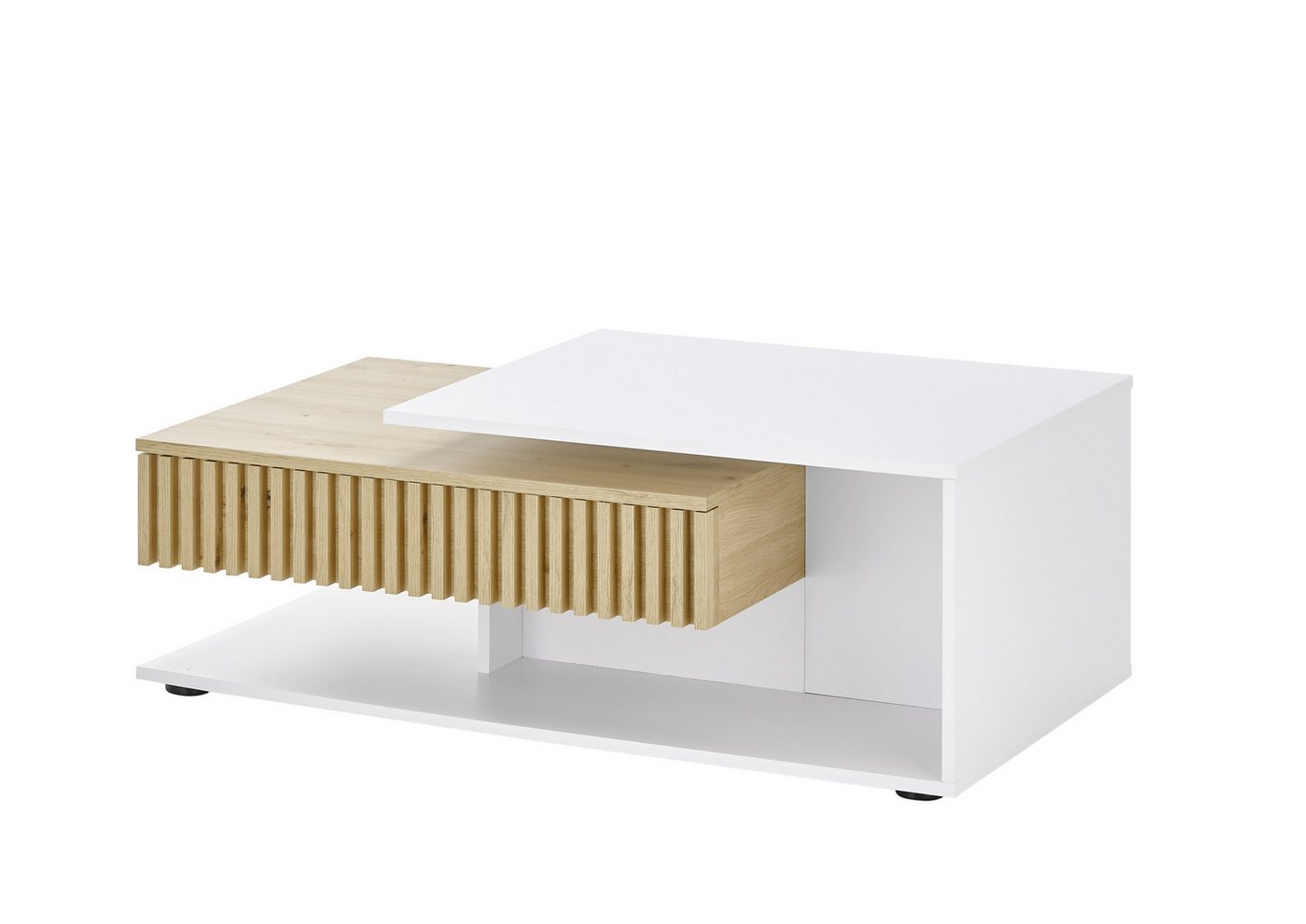 PREISBRECHER Couchtisch Alida, in Artisan Eiche, weiß - 110x40x60cm (BxHxT) von PREISBRECHER