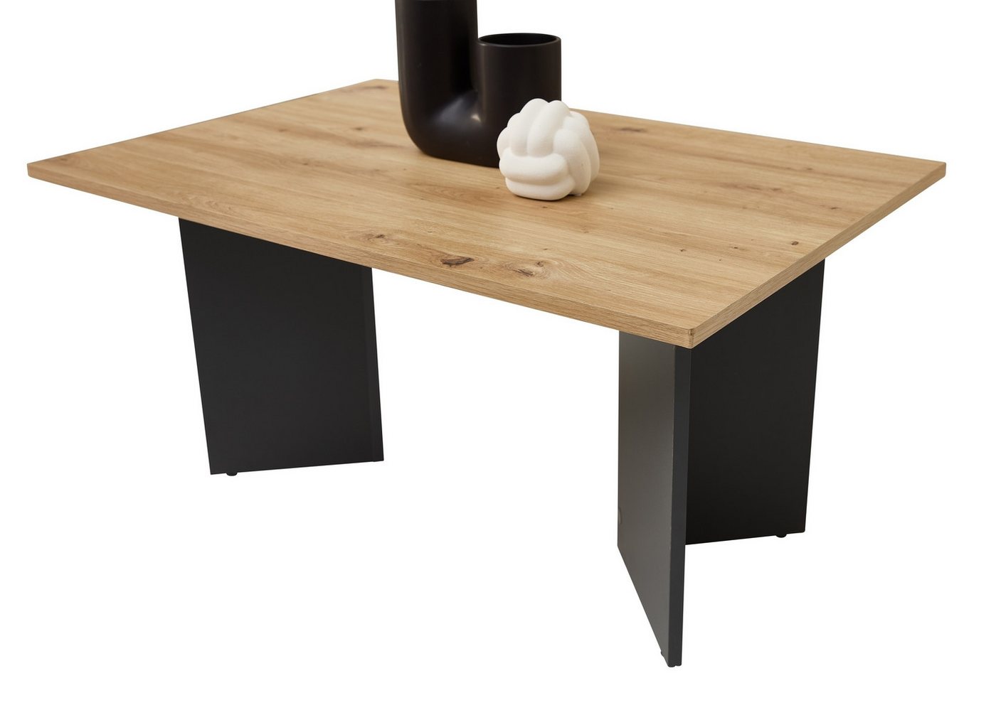 PREISBRECHER Couchtisch Minimal, in Artisan Eiche Dekor, grau - 86x44x58cm (BxHxT) von PREISBRECHER