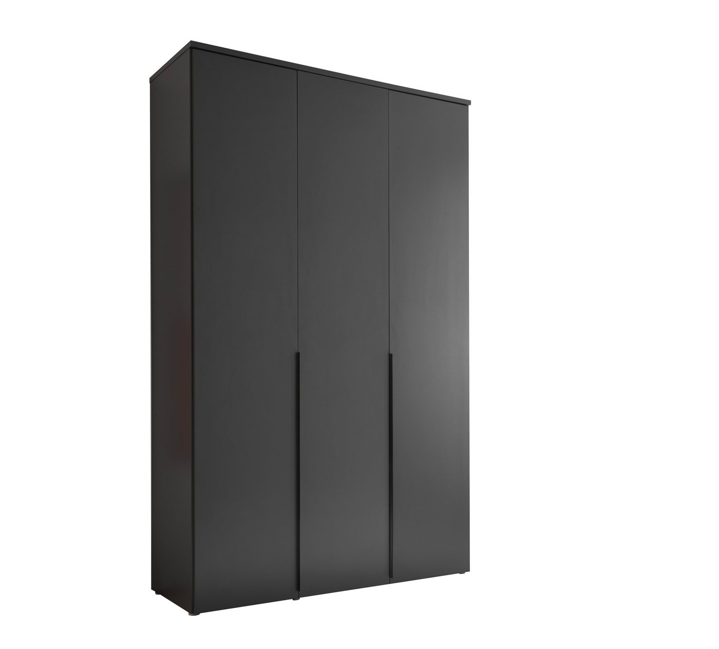 PREISBRECHER Drehtürenschrank Kevo 2 Böden, 2 Stangen, Graphit, Dekor - 135x225x52cm (BxHxT) von PREISBRECHER