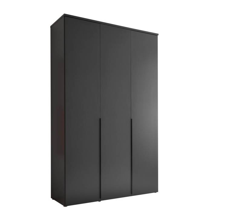 PREISBRECHER Drehtürenschrank Kevo 2 Böden, 2 Stangen, Graphit, Dekor - 135x225x52cm (BxHxT) von PREISBRECHER