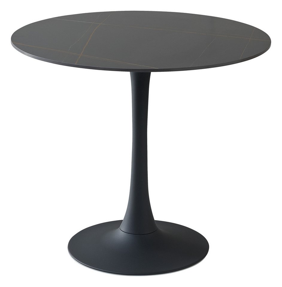 PREISBRECHER Esstisch Josh, in schwarz, Keramik, Metall - 75x90cm (HxD) von PREISBRECHER