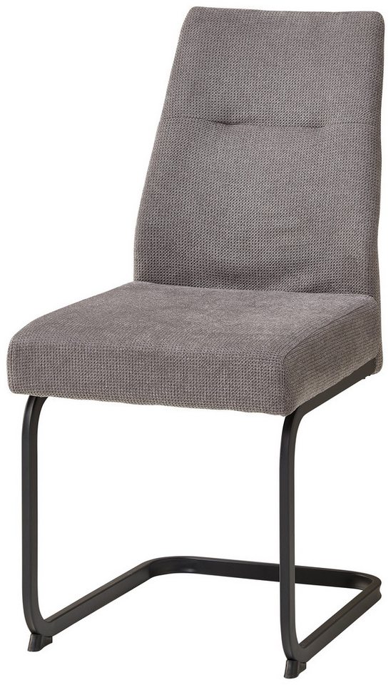 PREISBRECHER Freischwinger Maren (2er Set), (2er Set) Federkern, grau, schwarz - 43x87x55 (BxHxT) von PREISBRECHER