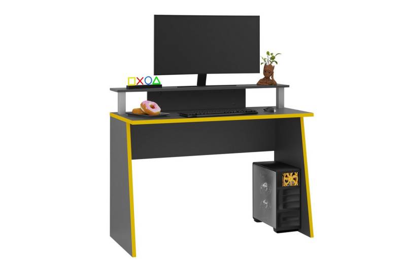 PREISBRECHER Gamingtisch ZOCKER PRO, in anthrazit - 93x117x50cm (BxHxT) von PREISBRECHER