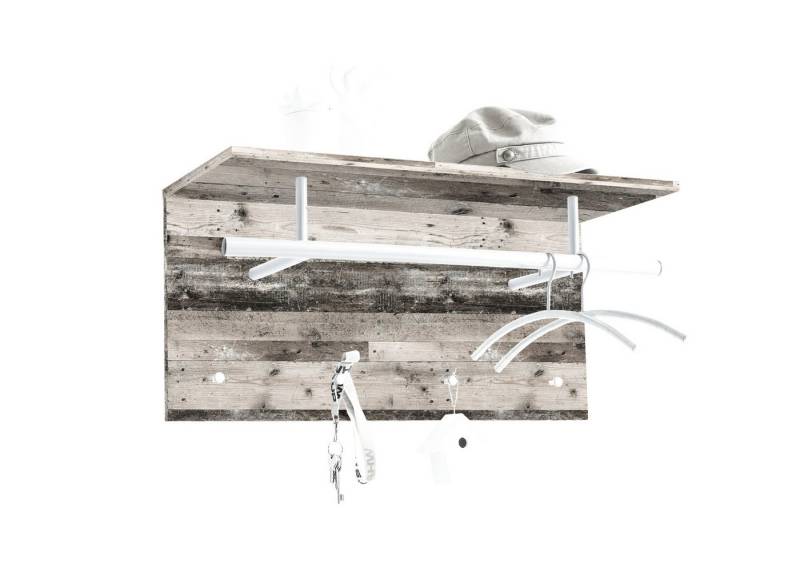 PREISBRECHER Garderobe SPOT, in Old Style dunkel - 72x34,5x29,3cm (BxHxT) von PREISBRECHER