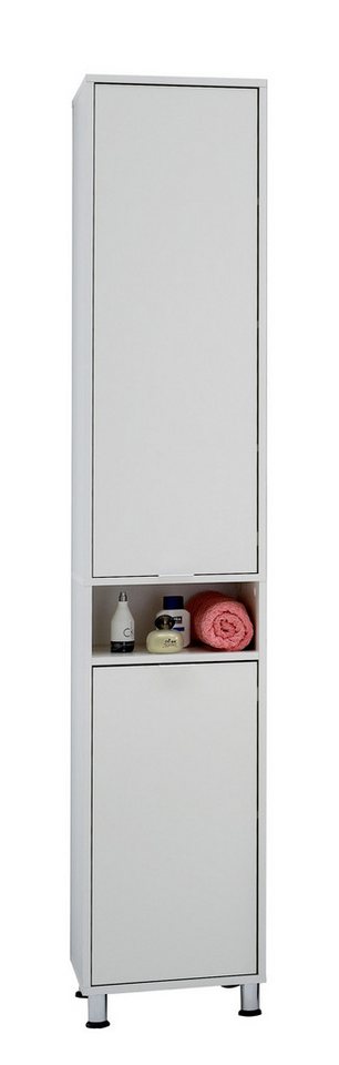 PREISBRECHER Hochschrank ZAMORA 1 in weiß - 37x192,5x33cm (BxHxT) von PREISBRECHER