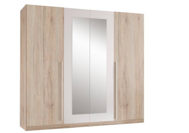 PREISBRECHER Kleiderschrank Cano 5 Böden, 1 Stange, San Remo Eiche hell / Weiß - 228x213x62 (BxHxT) von PREISBRECHER