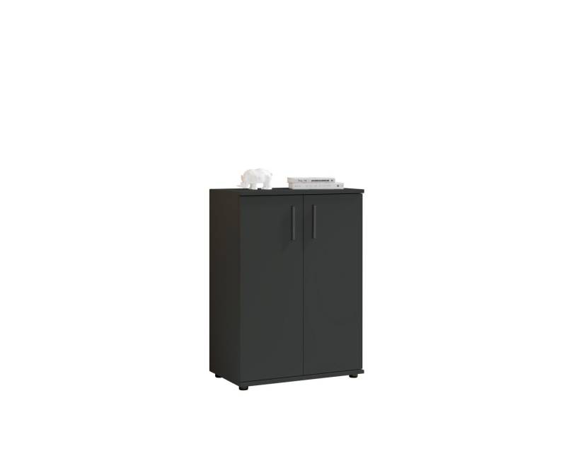 PREISBRECHER Kommode BC 1040, 2 Türen, 1 Boden, anthrazit - 60x83x35cm (BxHxT) von PREISBRECHER