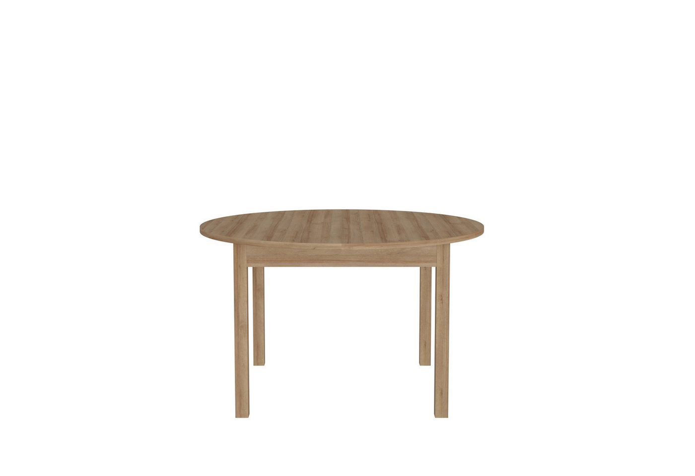 PREISBRECHER Kulissen-Esstisch ATTENTION, rund, ausziehbar 165cm, Riviera Eiche Dekor - 78,1/165x130cm (HxD) von PREISBRECHER