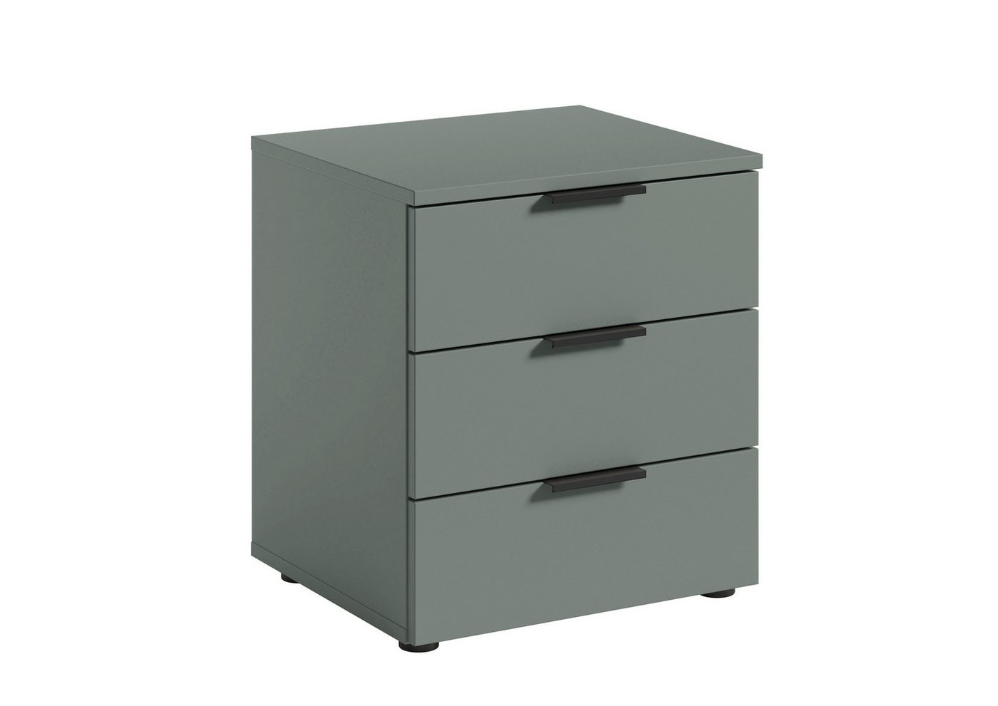 PREISBRECHER Nachtkommode Linz, 3 Schübe, auch für Boxspring, in Salbei - 45x50x40cm (BxHxT) von PREISBRECHER