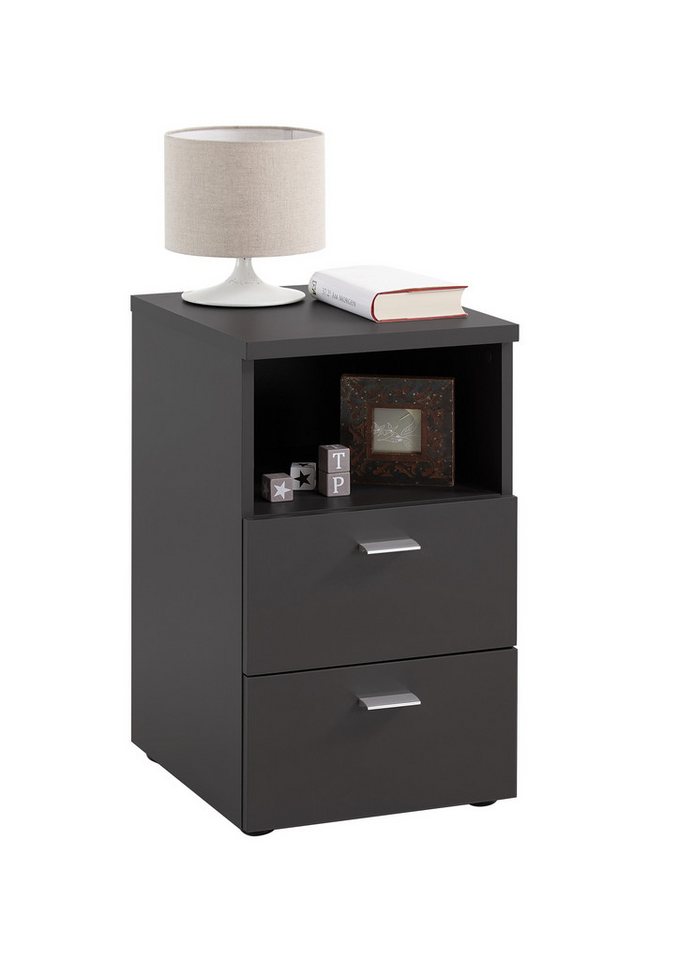 PREISBRECHER Nachttisch COLIMA 1, in schwarz - 35x61,5x39,9cm (BxHxT) von PREISBRECHER