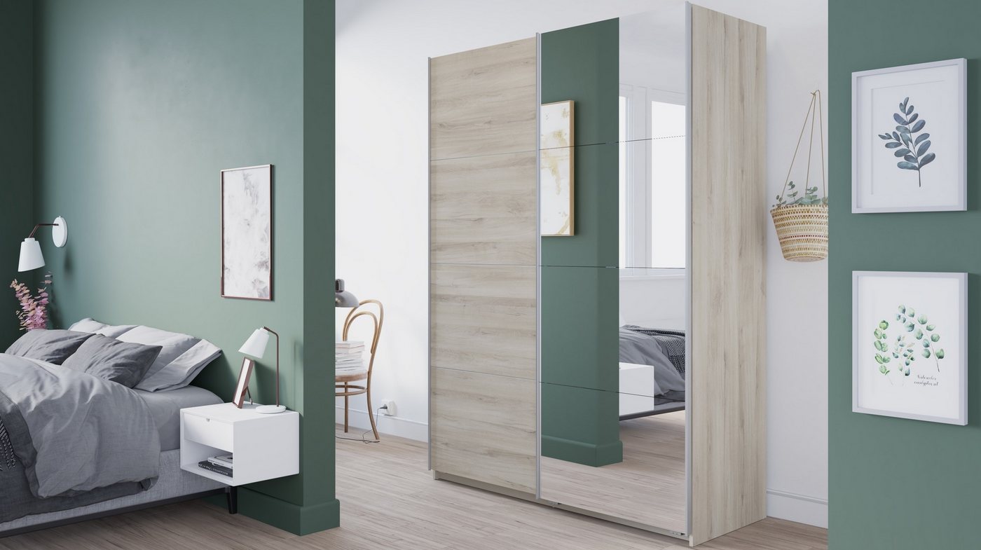 PREISBRECHER Schiebetürenschrank FAST4 in Kronberg Eiche - 148x203x58,7cm (BxHxT) von PREISBRECHER