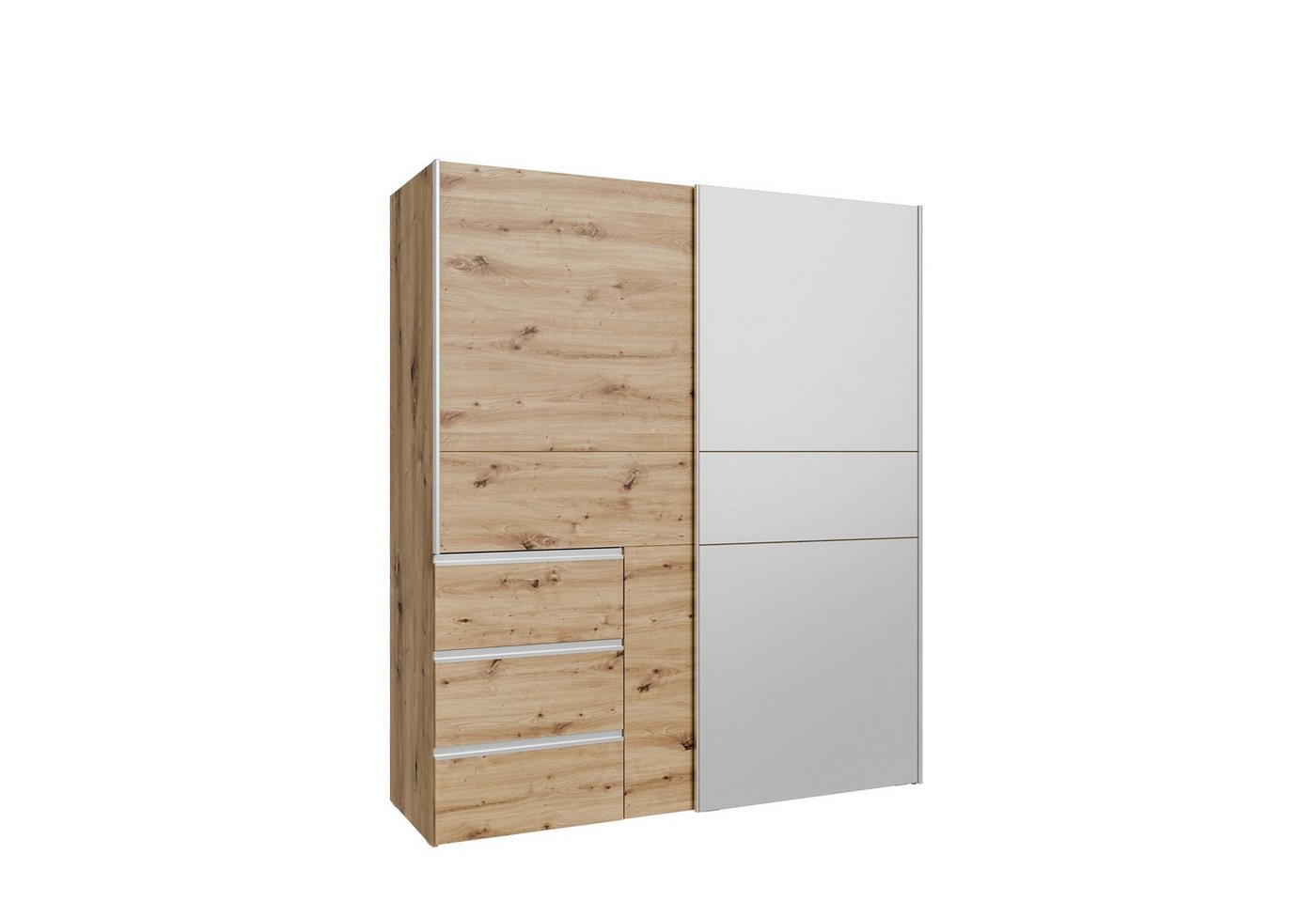 PREISBRECHER Schiebetürenschrank WINN 2 3 Schübe, 2 Stangen, Artisan Eiche Dekor - 170,3x200,5x61,2cm (BxHxT) von PREISBRECHER