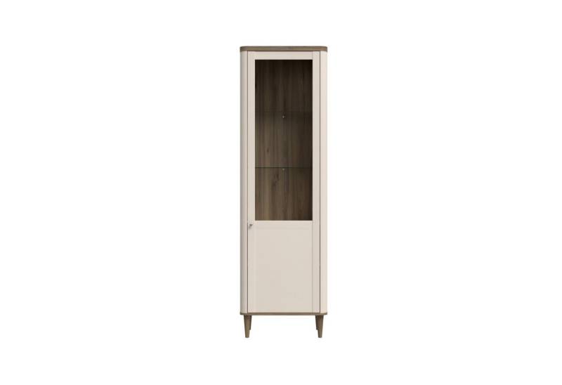 PREISBRECHER Stauraumvitrine LACETTI in Valencia Eiche Dekor / sandfarbig - 60,4x200,5x41,2 (BxHxT) von PREISBRECHER