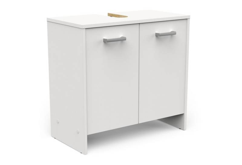 PREISBRECHER Waschbeckenunterschrank CORALIE 3 in Matt weiß - 63,8x61,4x32,9cm (BxHxT) von PREISBRECHER