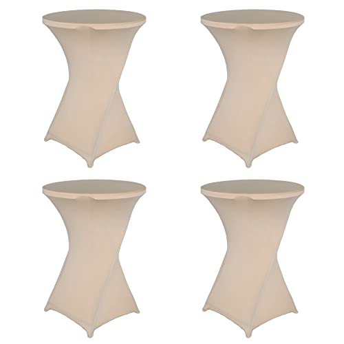 PRELGOSP 4er-Set Stehtisch Hussen, Spandex Stretch Stehtischhussen, Bistrotisch Hussen für Bistrotisch/Stehtisch,Beige,80x110cm PRELGOSP 4er-Set Stehtisch Hussen, Spandex Stretch Stehtischhussen, Bistrotisch Hussen für Bistrotisch/Stehtisch,Beige,80x110cm von PRELGOSP