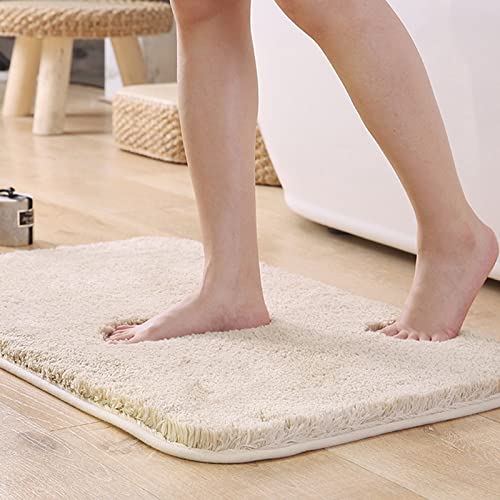 PRELGOSP Badezimmerteppich, Badvorleger rutschfest Waschbar Badematte, Weich Duschvorleger für Badezimmer Badewanne,Beige,80x120cm von PRELGOSP