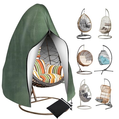 PRELGOSP Hängesessel Abdeckung mit Kordelzug, 210d Oxford Hängesessel Schutzhülle Wasserdicht Winddicht Uv-Beständig Reißfest,Grün,115x190cm von PRELGOSP