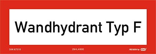 Aufkleber Wandhydrant Typ F Brandschutzzeichen Schild Folie nach DIN EN ISO 7010| 210x74 mm von PREMIUM by KNS SCHILDER SYSTEME