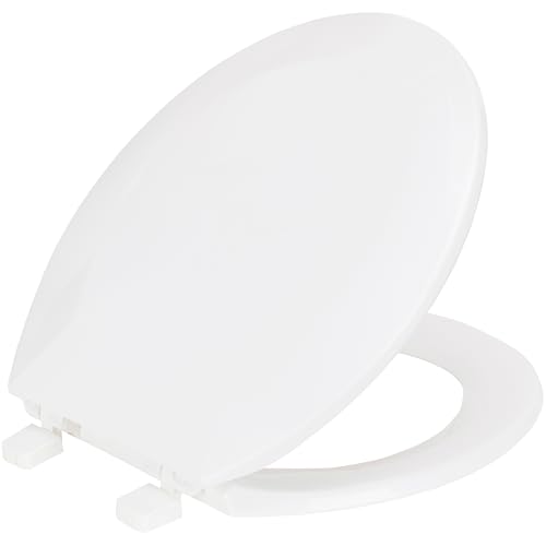 Premium WC-Sitz aus Kunststoff, abgeschrägt, Standard-Rund, 43,2 cm, einfache Installation, Kunststoffscharniere, bequemer Schnellverschluss und einfache Reinigung, lichtbeständig, Weiß Premium WC-Sitz aus Kunststoff, abgeschrägt, Standard-Rund, 43,2 cm, einfache Installation, Kunststoffscharniere, bequemer Schnellverschluss und einfache Reinigung, lichtbeständig, Weiß von PREMIUS