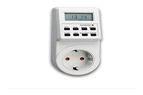 Digitaler Programmierer/Timer, täglich, 230 V-240 V, 16 A, 3680 W, mit Schuko-Steckdose, inklusive Sommermodus (Programmierer) von PRENDELUZ