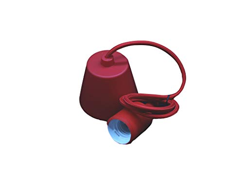 E27-Lampenfassung mit 1 m langem rotem Silikonkabel, ideal zum Dekorieren und Personalisieren von Räumen mit modernem Stil. von PRENDELUZ