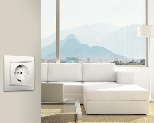 Endsteckdose - Weiße Steckdose für TV-, Satelliten- und Radioverbindungen aus der europäischen Serie mit elegantem Design und effizienter Funktionalität. von PRENDELUZ