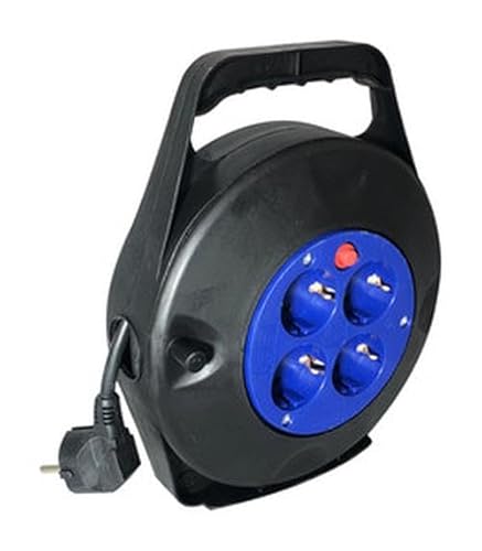 Kabeltrommel, 10 m, 3 x 1,5 mm, 16 A, ideal für die Organisation von Kabeln zu Hause, im Büro oder bei Veranstaltungen, verhindert Verheddern und verbessert die Sicherheit. von PRENDELUZ