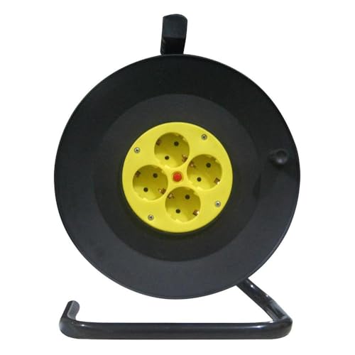 Kabeltrommel, 4 Steckdosen, 15 m, 3 G x 1,5 mm, Kupfer, mit Sicherheitsthermostat, 3250 W max. für sichere und effiziente elektrische Verbindungen. Kabeltrommel, 4 Steckdosen, 15 m, 3 G x 1,5 mm, Kupfer, mit Sicherheitsthermostat, 3250 W max. für sichere und effiziente elektrische Verbindungen. von PRENDELUZ