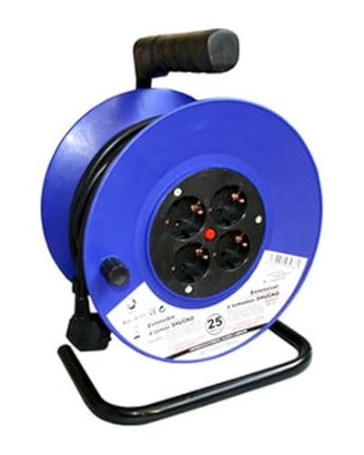 Kabeltrommel, 50 m, 3 x 1,5 mm, 16 A, robust, einfach aufzuwickeln, ideal für die Organisation von Kabeln und um Verheddern zu Hause oder bei der Arbeit zu vermeiden. von PRENDELUZ