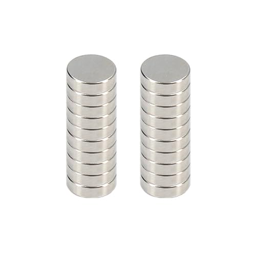 Magnete - Packung mit 20 runden Neodym-Magneten, Starke Haftkraft, Maße 10 x 3 mm, ideal für zusätzliche Befestigung. von PRENDELUZ