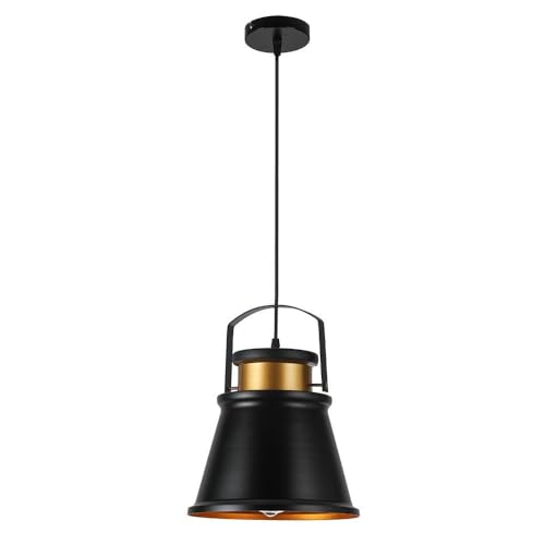 PRENDELUZ 1 x E27 Hängeleuchte, Schwarz und Gold, modernes Design, ideal für dekorative Beleuchtung im Innenbereich. PRENDELUZ 1 x E27 Hängeleuchte, Schwarz und Gold, modernes Design, ideal für dekorative Beleuchtung im Innenbereich. von PRENDELUZ